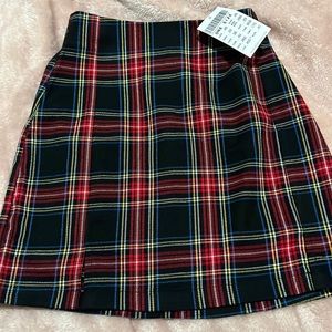 NWT Rare Brandy Melville Plaid Cara Mini Skirt